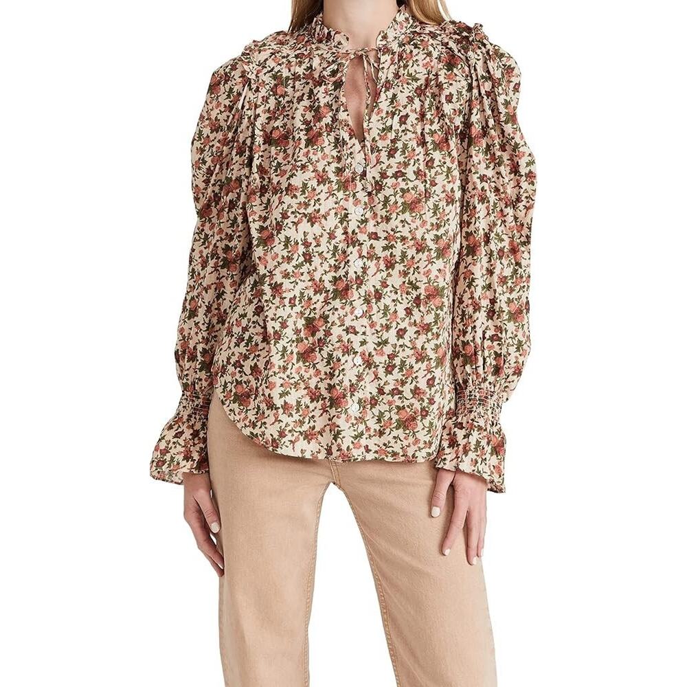 Free People Womesn Meant To Be Vintage Combo Floral Blouse Small